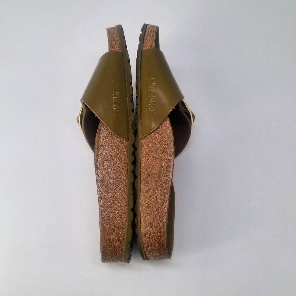 Birkenstock Madrid Big Buckle High Shine Mud Green Patent Leather Size 40 L9 - Picture 4 of 8